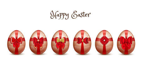 Set of red easter eggsのイラスト素材