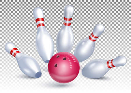 bowling ball and pinsのイラスト素材