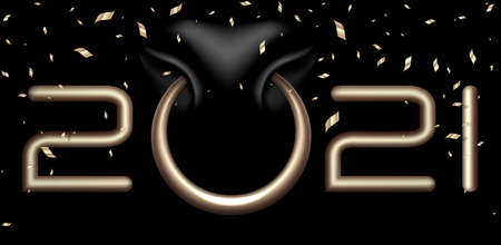 Bull 2021 gold vector on black