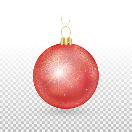 shiny christma ball redのイラスト素材