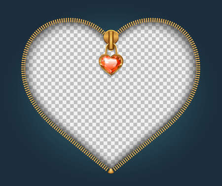 heart shaped zipperのイラスト素材