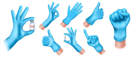 Set gloved handsのイラスト素材