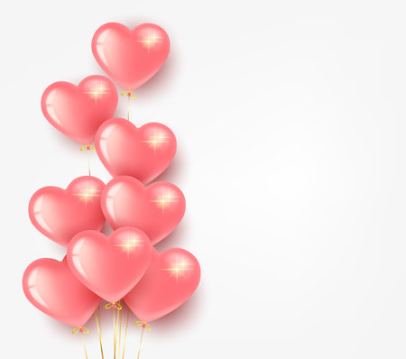 Pink balls heartsのイラスト素材