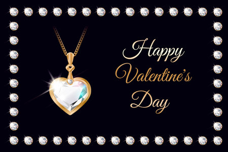 Banner diamond valentineのイラスト素材