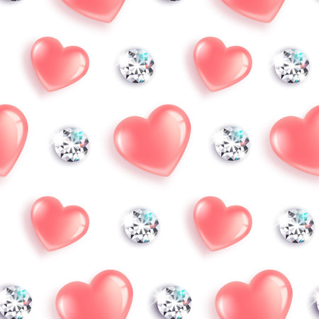 Hearts diamonds patternのイラスト素材
