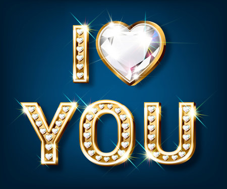 Valentine card goldのイラスト素材