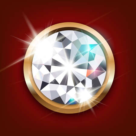 gemstone diamond vector on red background eps10のイラスト素材