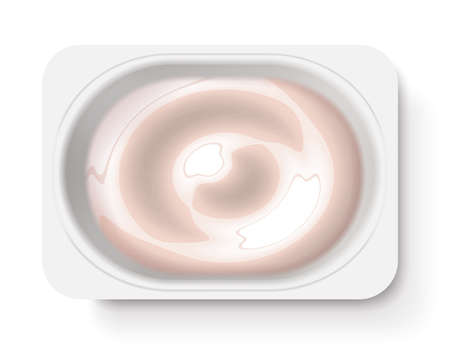 Yogurt packaging top view vector eps realistic 4のイラスト素材