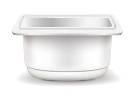 Yogurt packaging Side view vector eps realistic 3のイラスト素材