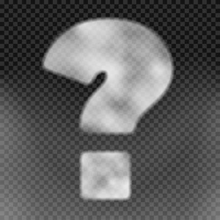 Big question mark made of white smokeのイラスト素材