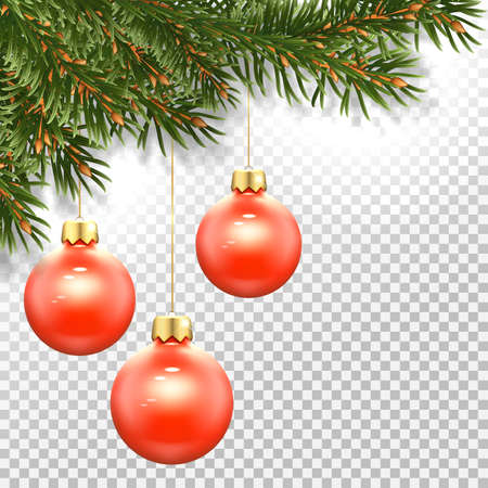 Christmas banner with three ballsのイラスト素材