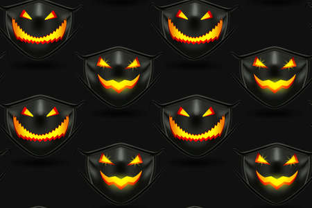 Black masks pattern seamlessの写真素材