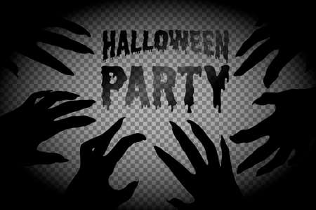 Halloween banner with scary handsのイラスト素材
