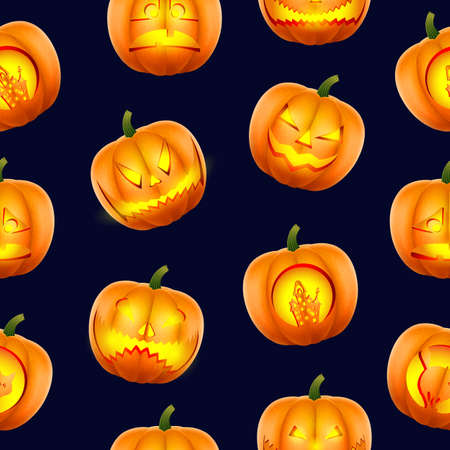 Halloween pumpkin pattern seamlessのイラスト素材