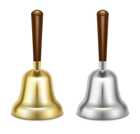 Golden silver bells christmas vector illustrationのイラスト素材