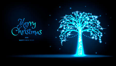 Electic tree Christmas decor Vector illustration eps 10のイラスト素材