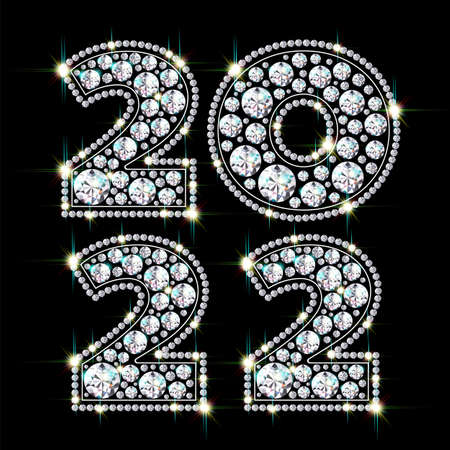 2022 of diamonds on a transparent background vectorの写真素材