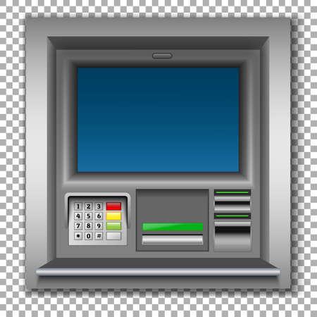ATM machine picture on transparent background vectorのイラスト素材