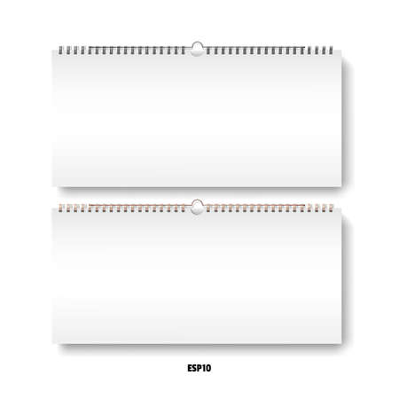 Calendar with spiral on the wall set vectorのイラスト素材