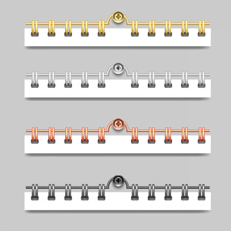 Set of spirals for wall calendars realistic vectorのイラスト素材