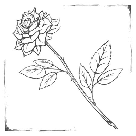 Rose vector frame sketch hand drawn eps10のイラスト素材