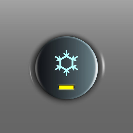 Car air conditioner button vector realistic gray backgroundのイラスト素材