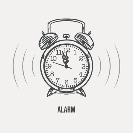 alarm clock to school sketch vector eps10のイラスト素材