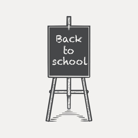 Sketch easel with lettering hand drawn vectorのイラスト素材