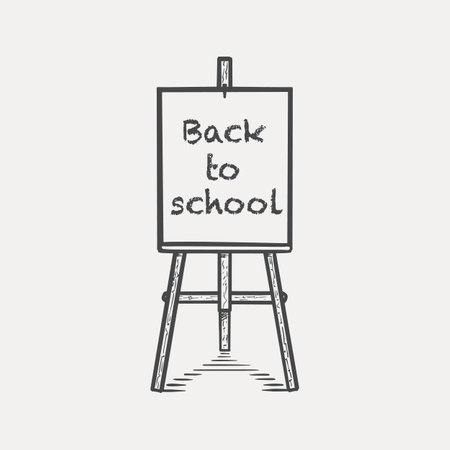 Sketch easel with lettering hand drawn vector eps 10のイラスト素材