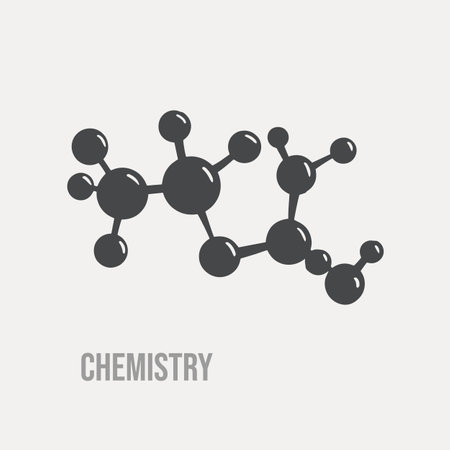 Molecule sketch drawn on a light background vectorのイラスト素材