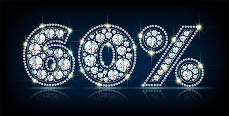 sixty percent diamond realistic vectorの写真素材