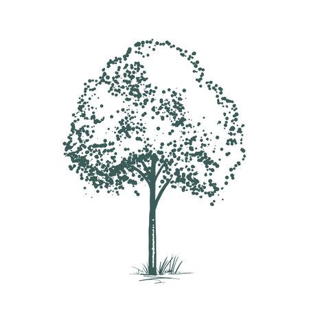 Sketch plant tree vector illustration hand drawn9のイラスト素材