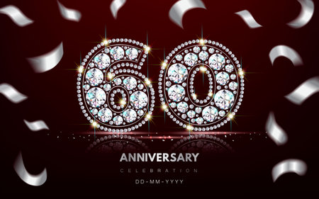 Birthday numbers anniversary 60のイラスト素材