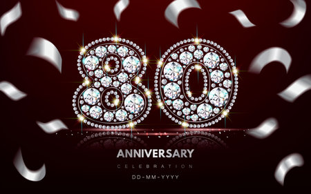 Birthday numbers anniversary 80のイラスト素材