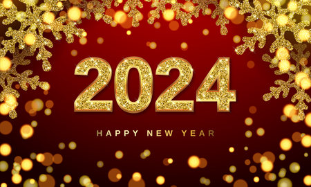 Banner metal numbers 2023 with gold glitter vectorのイラスト素材