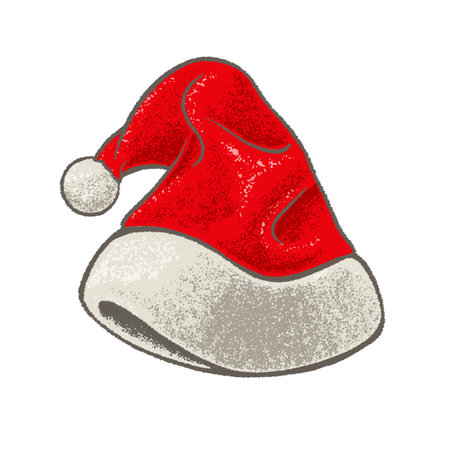 Santa hat Sketch in color vector eps10のイラスト素材