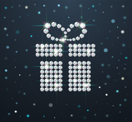 Diamond gift box surprise shiny vector eps10のイラスト素材
