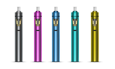 Electronic e-cigarette device of different colors vectorのイラスト素材