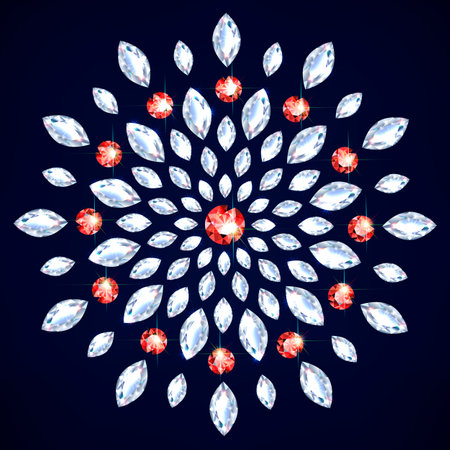 Circular pattern of diamonds and rubies vectorのイラスト素材