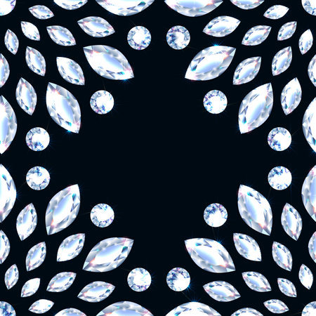 Diamond seamless pattern frame realistic luxury vectorのイラスト素材