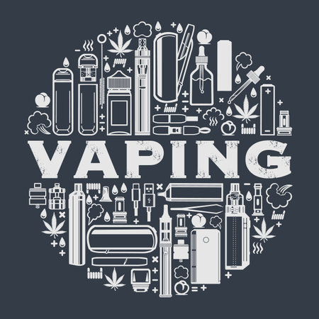 vaping circle frame vector illustration eps 10のイラスト素材