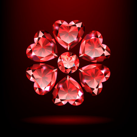 Flower of bright rubies vector realisticのイラスト素材