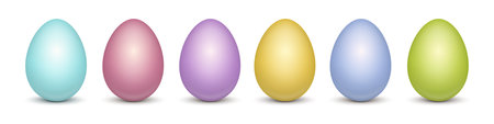 set of easter colorful eggs vector eps10のイラスト素材