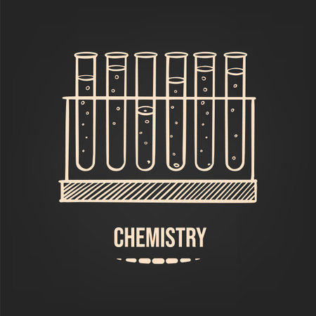 Sketch flask for chemistry lessons Vectorのイラスト素材