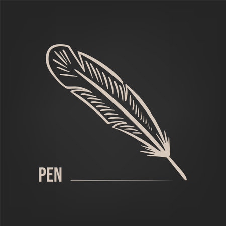 Sketch pen for writing drawn on a dark background vectorのイラスト素材