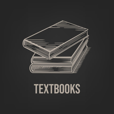 Sketch stack of textbooks drawnのイラスト素材
