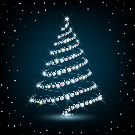 Sparkling Christmas treeのイラスト素材