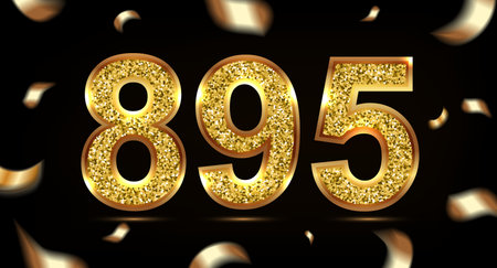 The number 895 in goldのイラスト素材