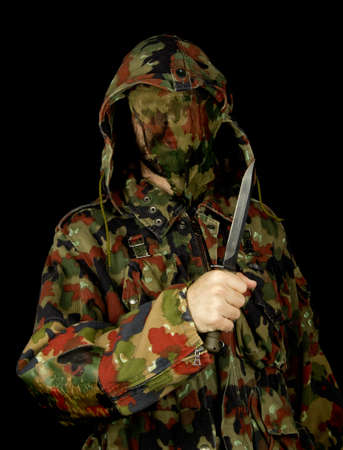military knife facelessの写真素材