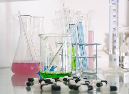 chemical product in the chemical lab 